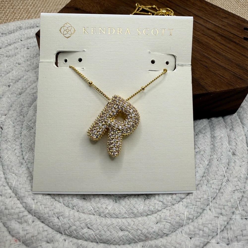 Kendra Scott Gold and Silver 'R' Pendant Necklace - Picture 2 of 5